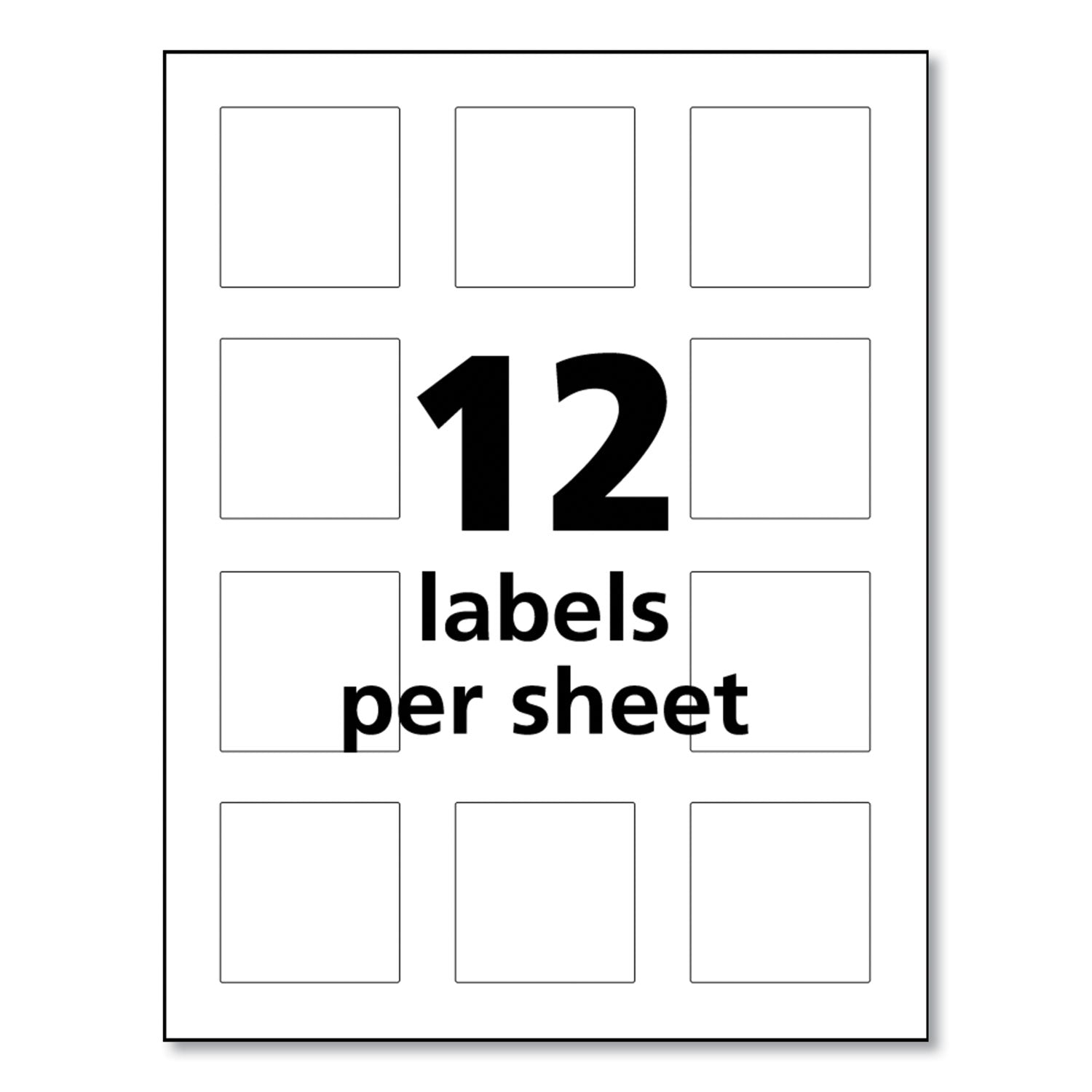 UltraDuty GHS Chemical Waterproof and UV Resistant Labels, 2 x 2, White, 12/Sheet, 50 Sheets/Pack