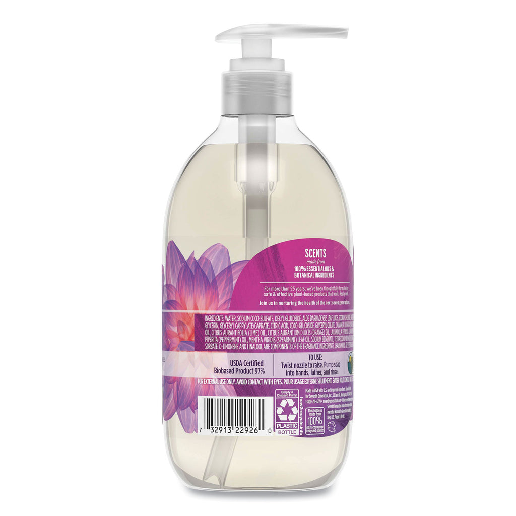 Natural Hand Wash, Lavender Flower and Mint, 12 oz Pump Bottle, 8/Carton