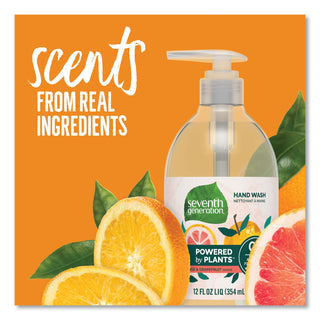 Natural Hand Wash, Mandarin Orange and Grapefruit, 12 oz Pump Bottle, 8/Carton
