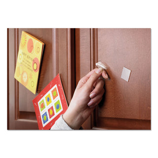 Restickable Mounting Tabs, Removable, Repositionable, Holds Up to 1 lb (4 Tabs), 1 x 1, Clear, 18/Pack - 