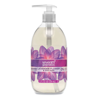 Natural Hand Wash, Lavender Flower and Mint, 12 oz Pump Bottle, 8/Carton