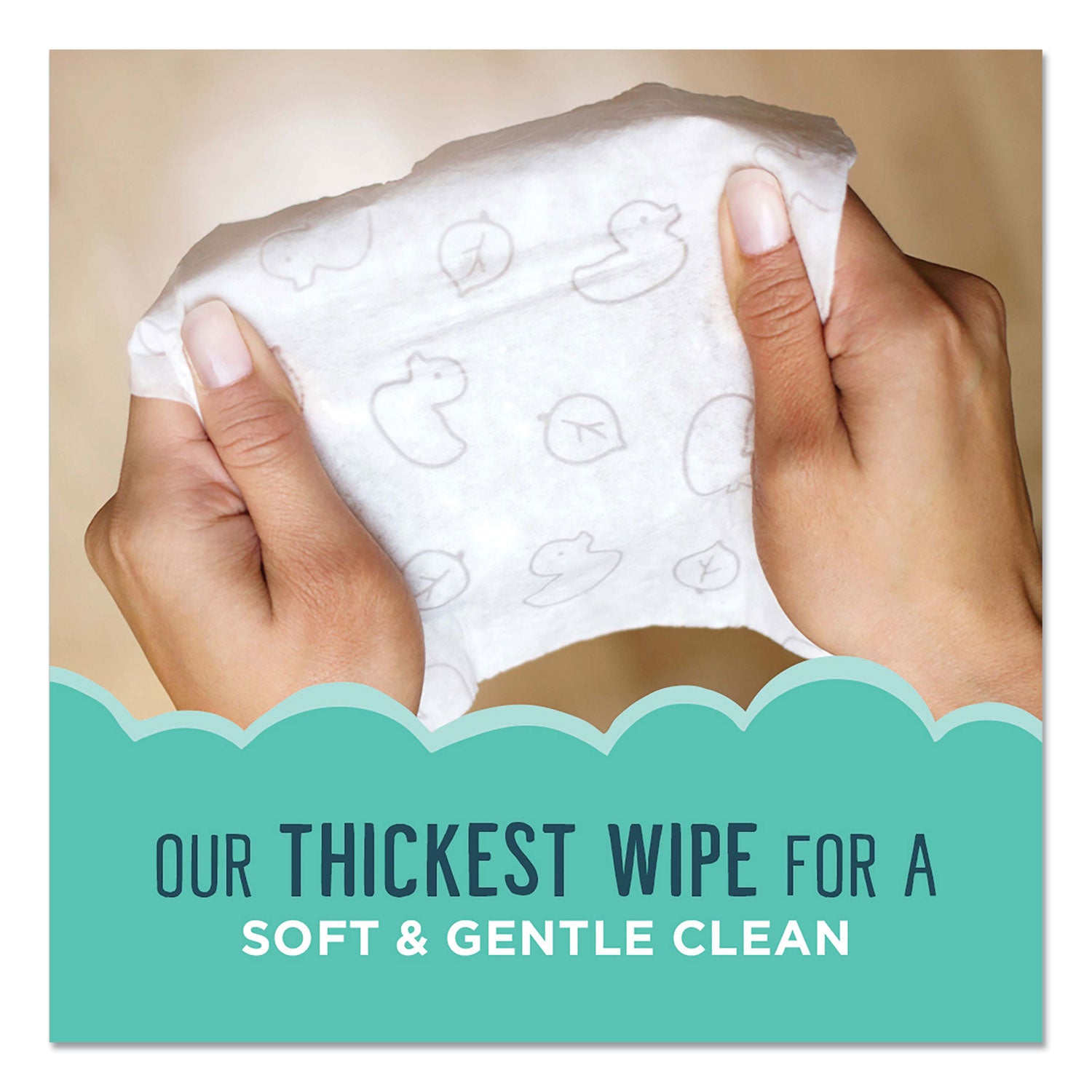 Free and Clear Baby Wipes, 7 x 7, Unscented, White, 64/Flip-Top Pack - 