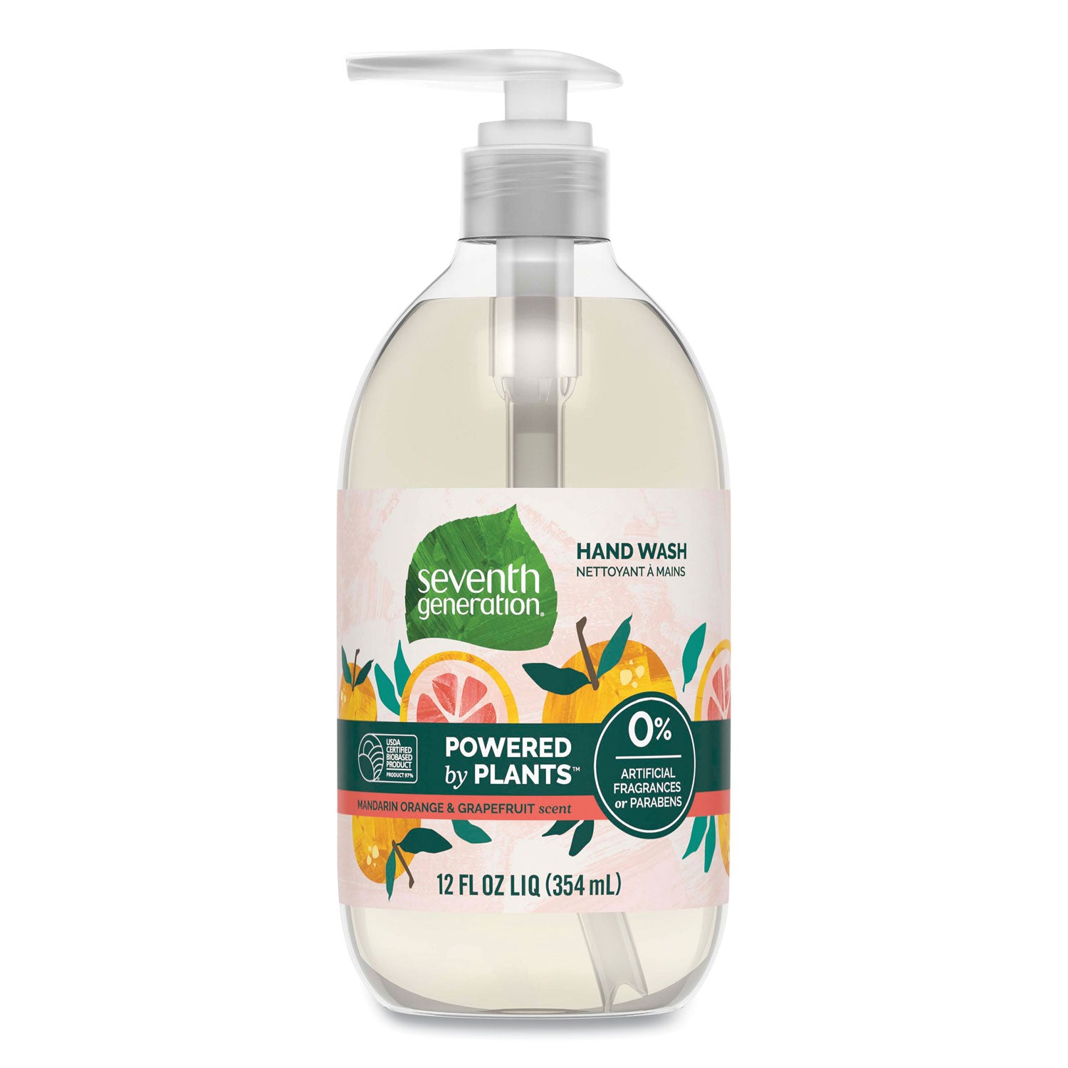 natural-hand-wash-mandarin-orange-and-grapefruit-12-oz-pump-bottle-8-carton_sev22925ct - 1