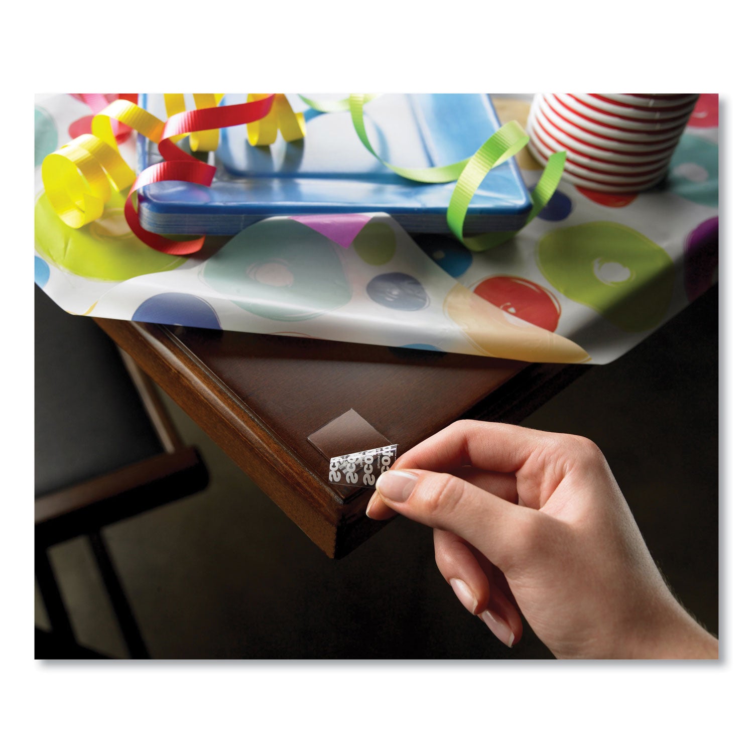 Restickable Mounting Tabs, Removable, Holds Up to 1 lb, 1 x 3, Clear, 6/Pack - 