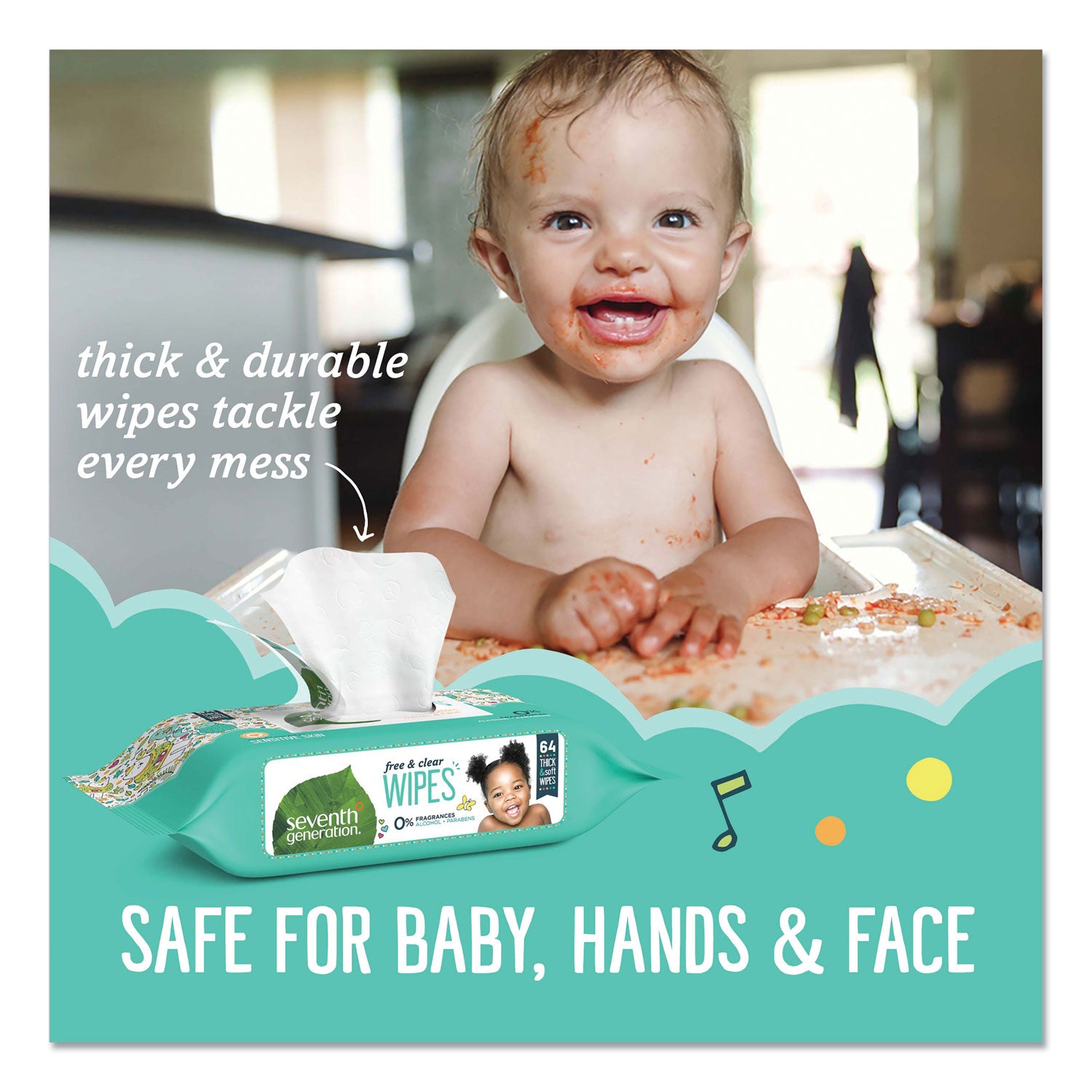 free-and-clear-baby-wipes-refill-7-x-7-unscented-white-256-pack_sev34219 - 4