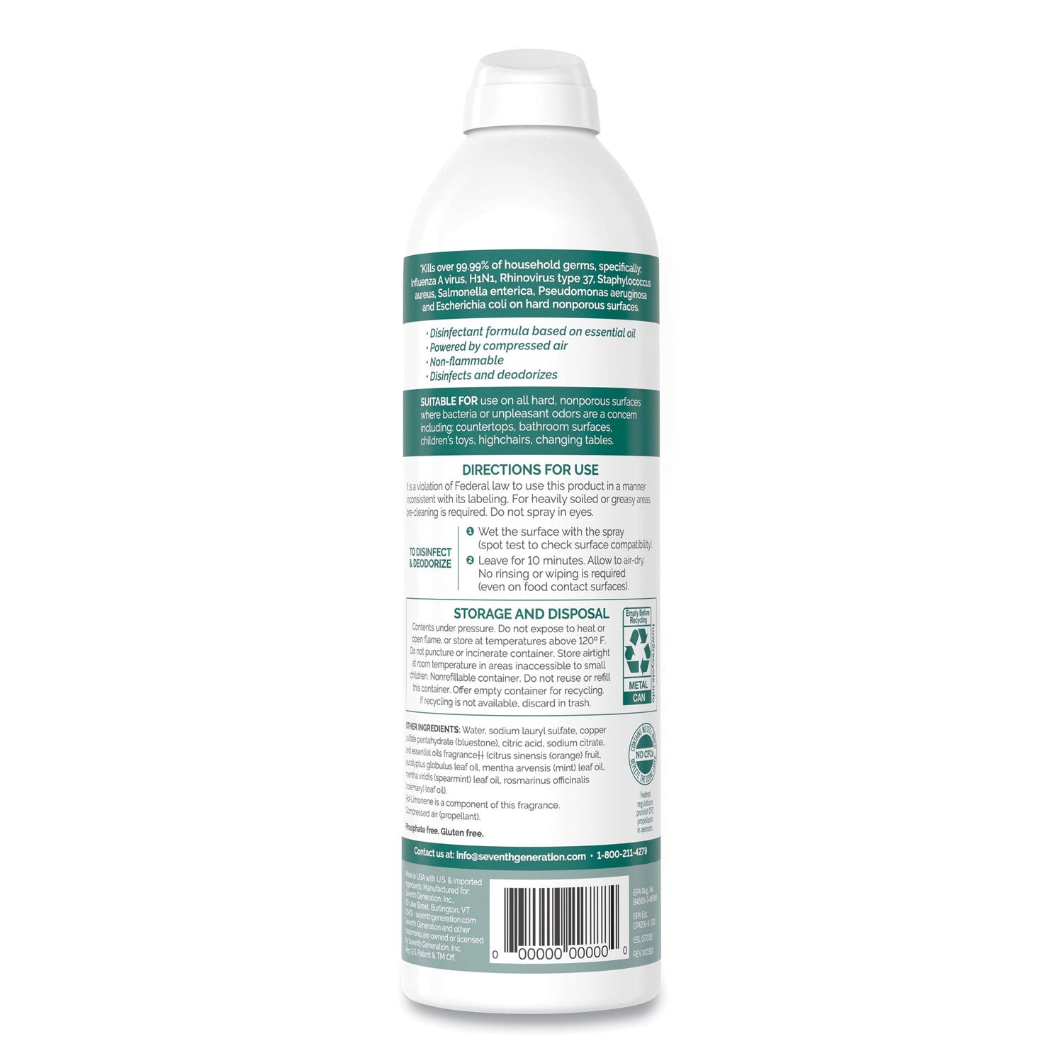 Disinfectant Sprays, Eucalyptus/Spearmint/Thyme, 13.9 oz Spray Bottle, 8/Carton