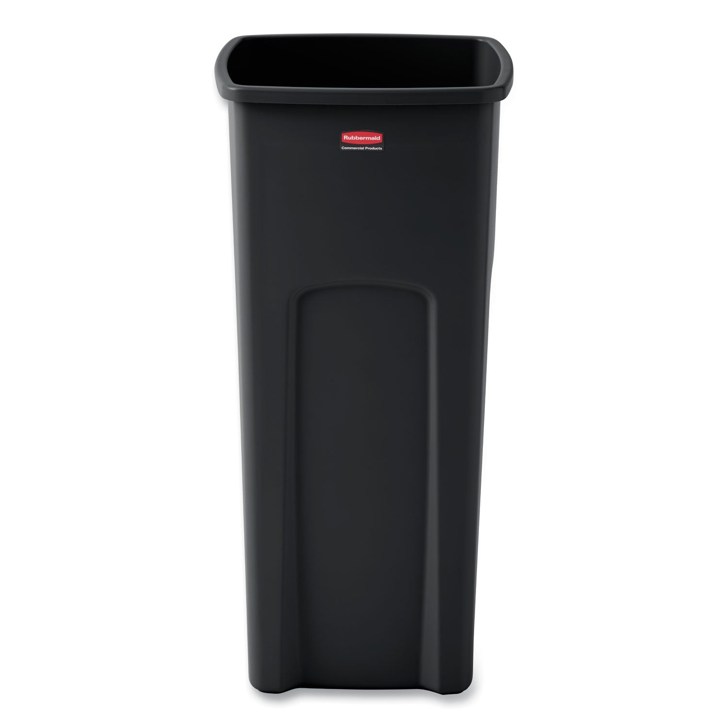 Untouchable Square Waste Receptacle, 23 gal, Plastic, Black - 