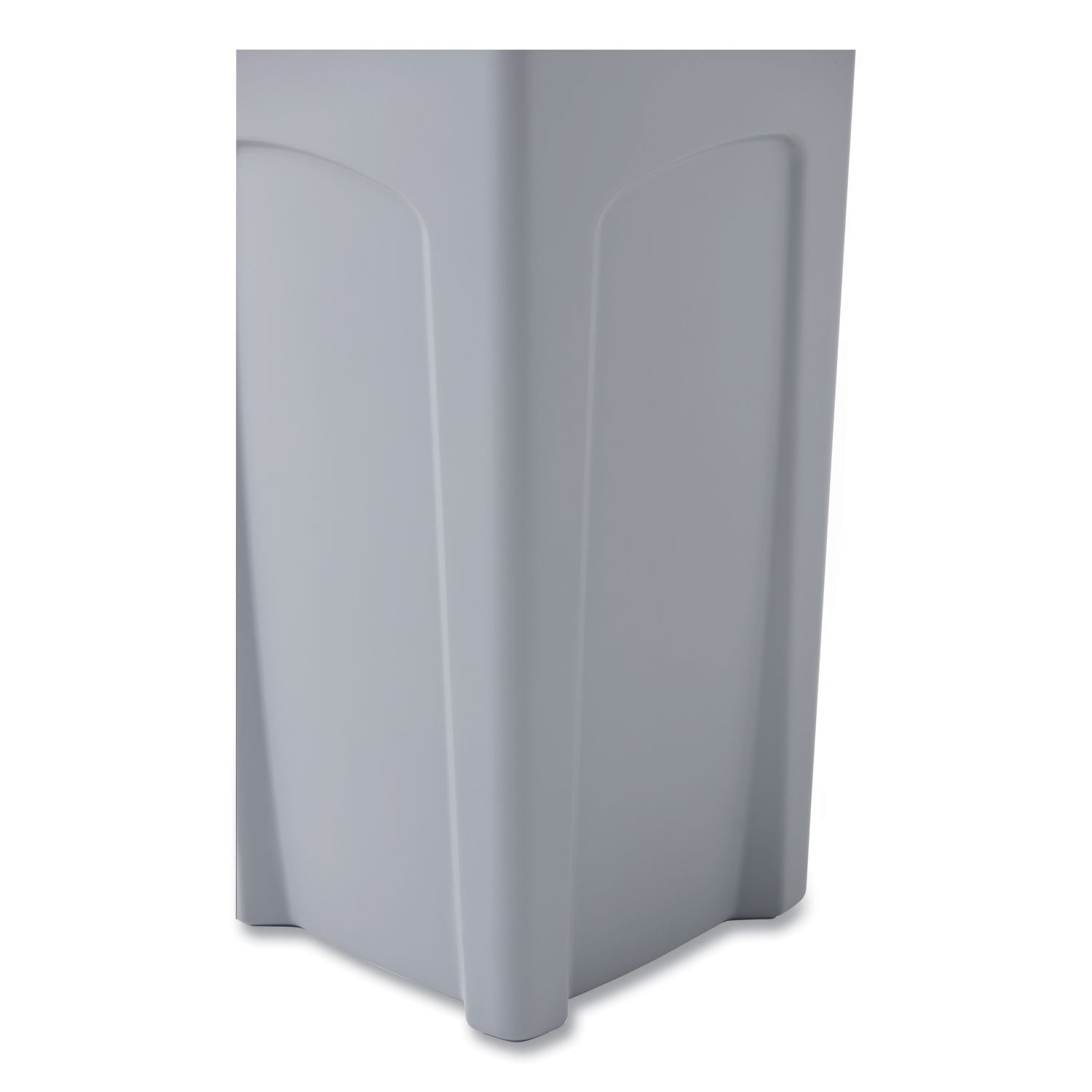 Untouchable Square Waste Receptacle, 23 gal, Plastic, Gray - 