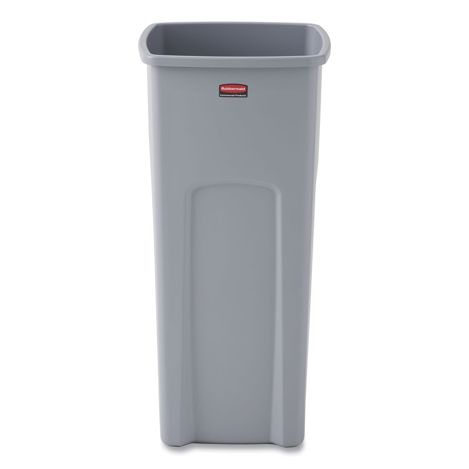 Untouchable Square Waste Receptacle, 23 gal, Plastic, Gray - 