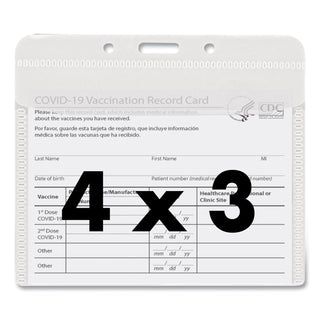 PVC-Free Badge Holders, Horizontal, Clear 4.5" x 4" Holder, 4.13" x 3.25" Insert, 50/Pack