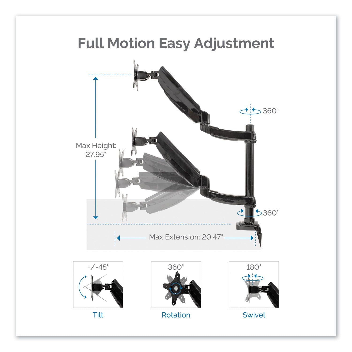 platinum-series-dual-stacking-arm-for-27-monitors-360-deg-rotation-180-deg-tilt-360-deg-pan-black-supports-22-lb_fel8043401 - 3