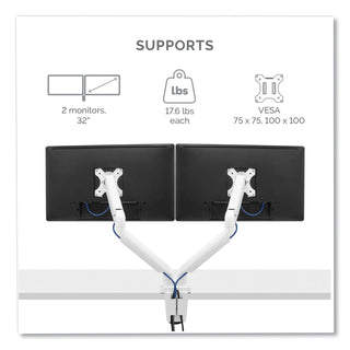 platinum-series-dual-monitor-arm-for-27-monitors-360-deg-rotation-45-deg-tilt-180-deg-pan-white-supports-20-lb_fel8056301 - 2