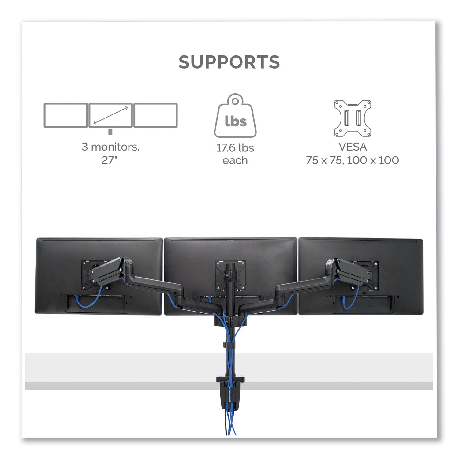 platinum-series-triple-monitor-arm-for-27-monitors-360-deg-rotation-+85-20-deg-tilt-360-deg-pan-black-supports-20-lb_fel8042601 - 2