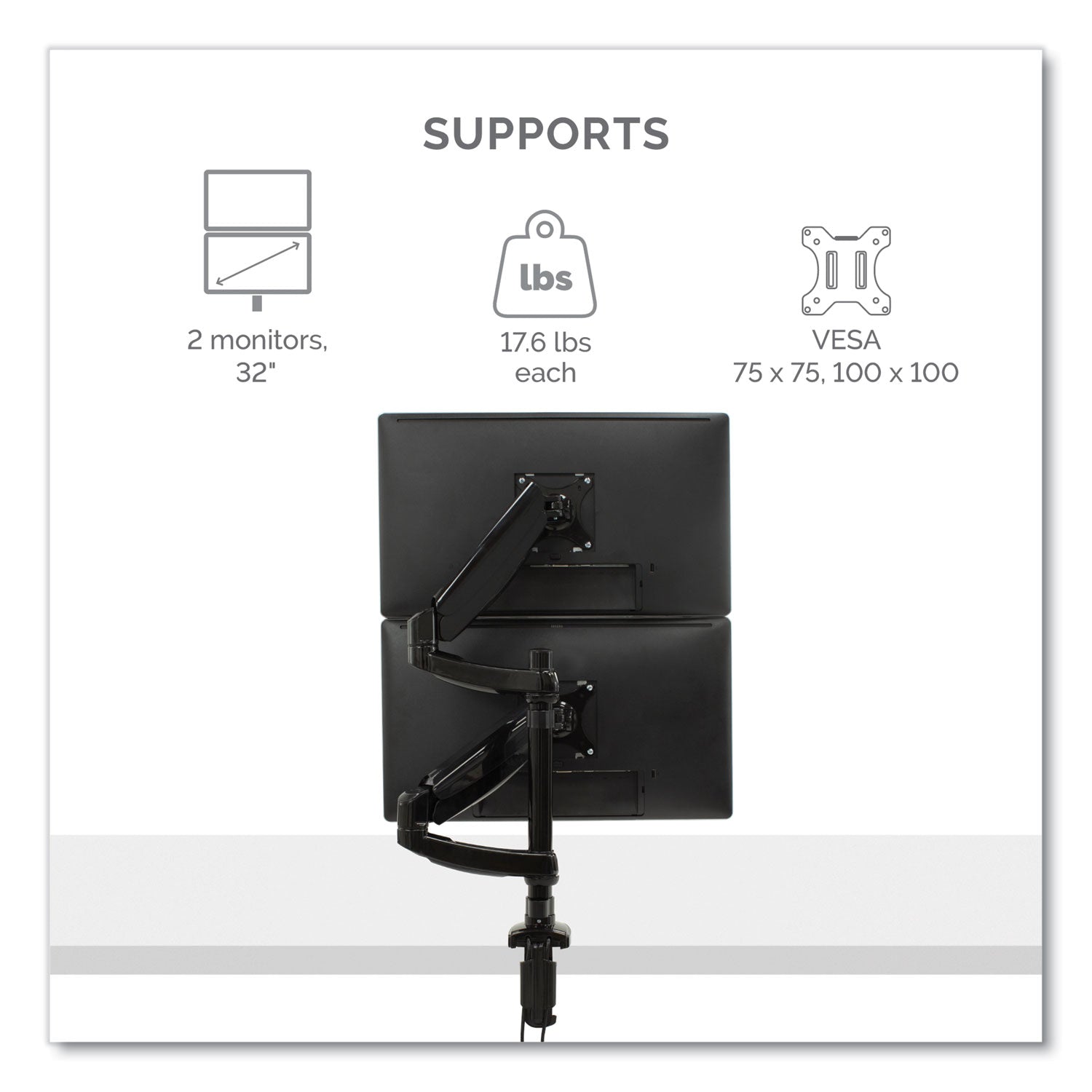 platinum-series-dual-stacking-arm-for-27-monitors-360-deg-rotation-180-deg-tilt-360-deg-pan-black-supports-22-lb_fel8043401 - 2