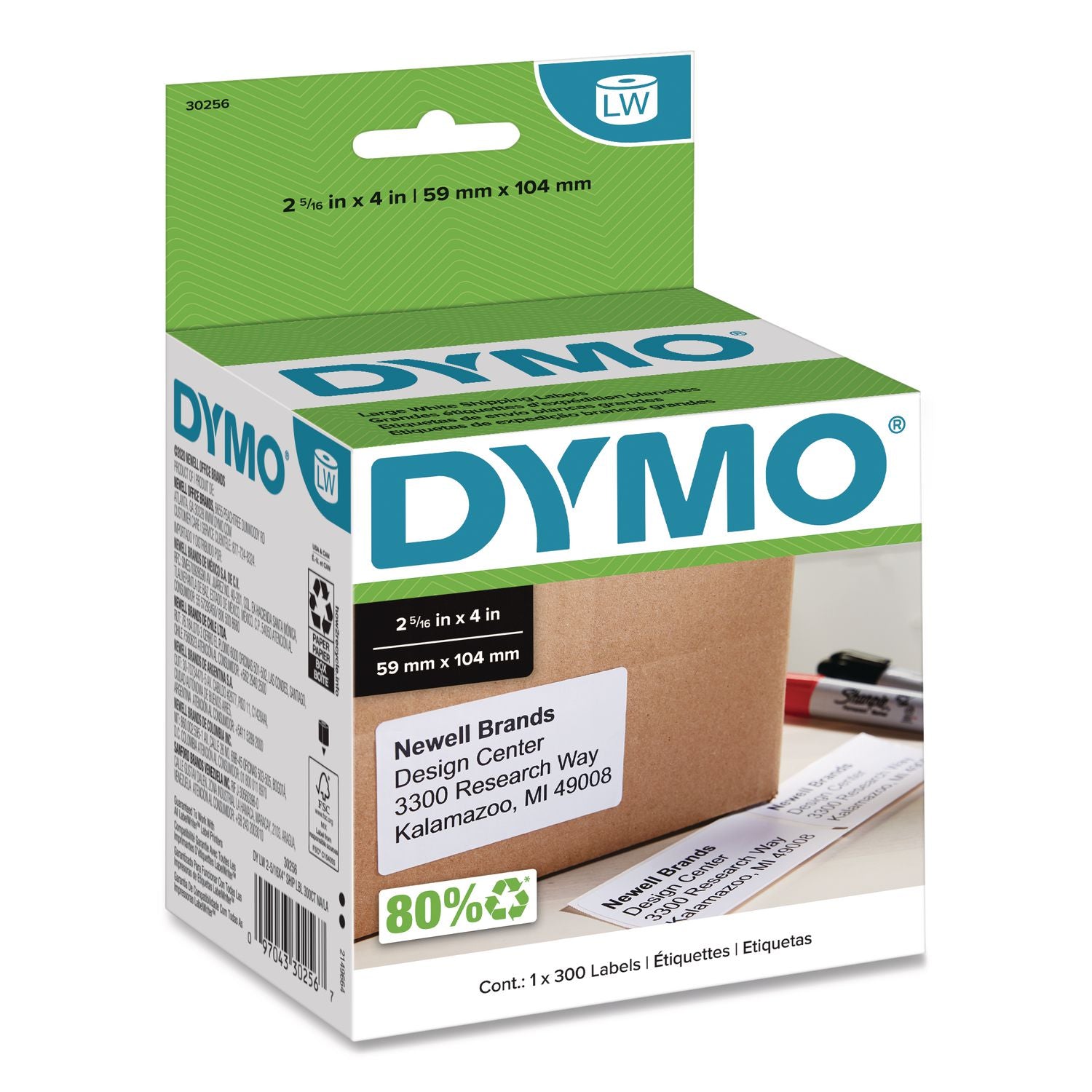 LabelWriter Shipping Labels, 2.31" x 4", White, 300 Labels/Roll