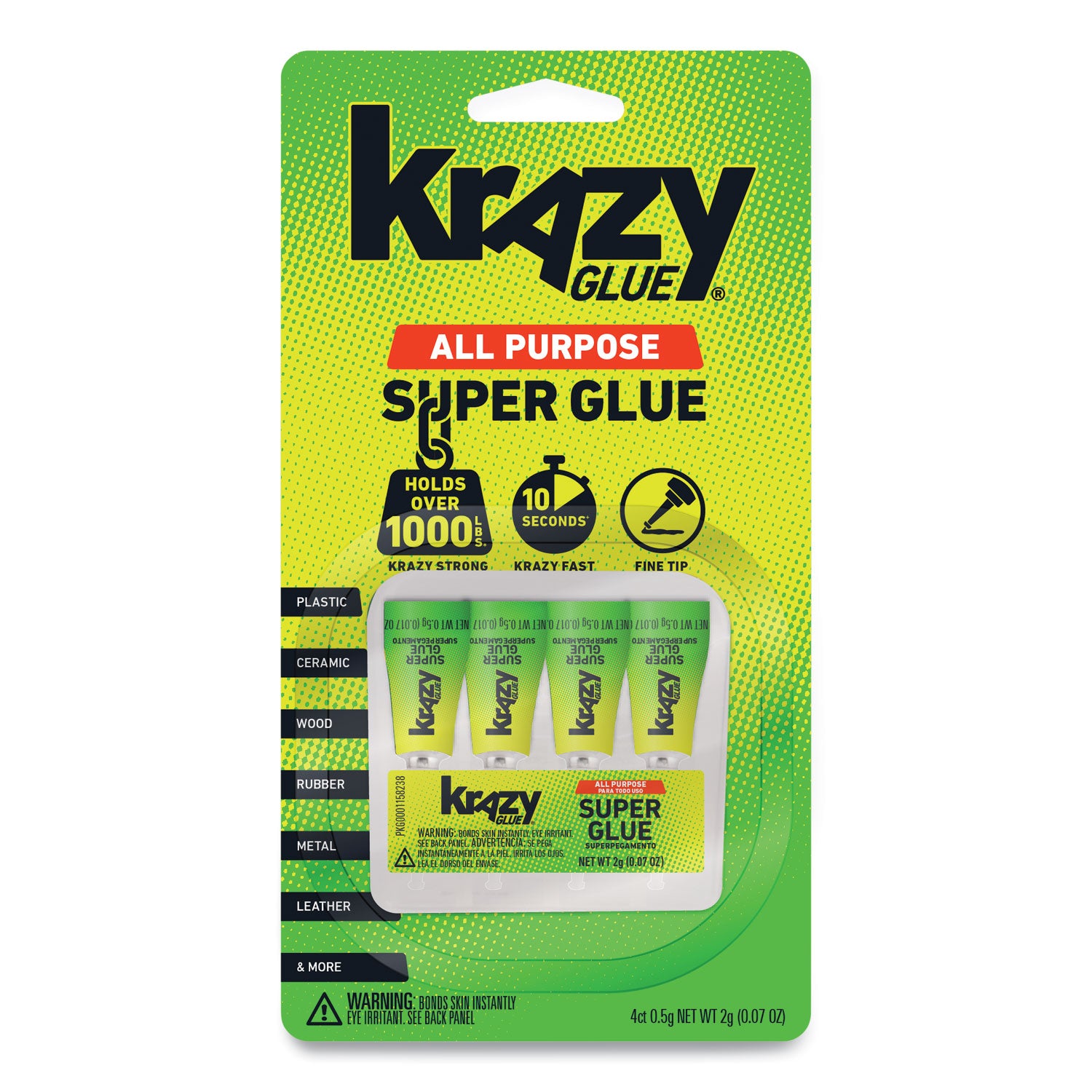 Single-Use Tubes, 0.07 oz, Dries Clear, 4/Pack - 