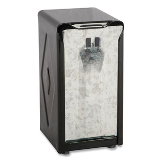 Tabletop Napkin Dispenser, Tall Fold, 3.75 x 4 x 7.5, Capacity: 150, Black
