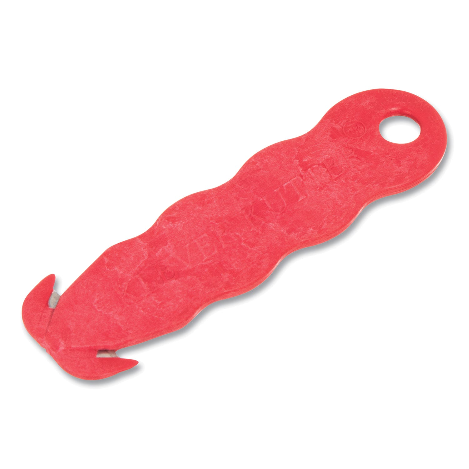 Klever Kutter Safety Cutter, 3 Razor Blades, 1" Blade, 4" Plastic Handle, Red - 