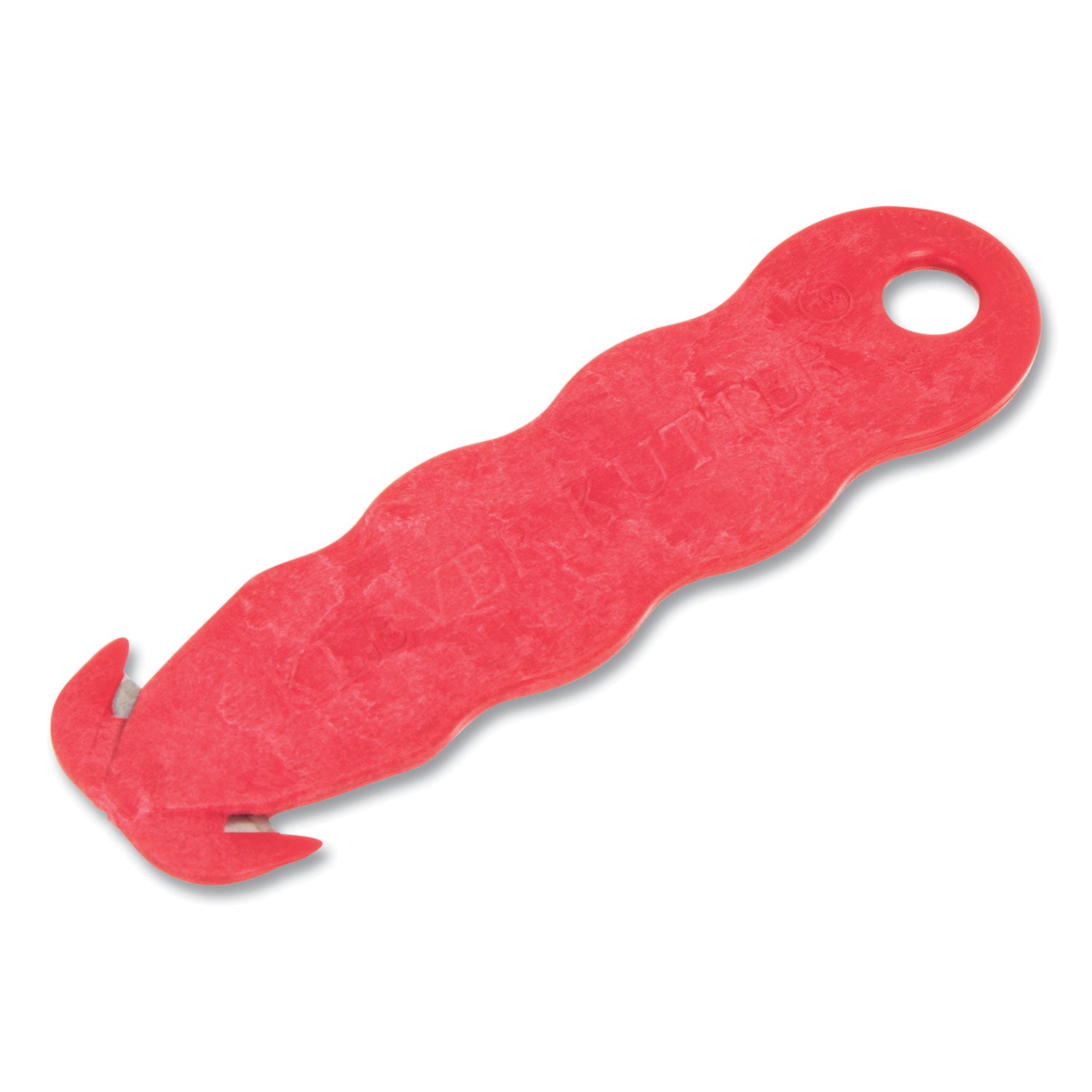 Klever Kutter Safety Cutter, 3 Razor Blades, 1" Blade, 4" Plastic Handle, Red