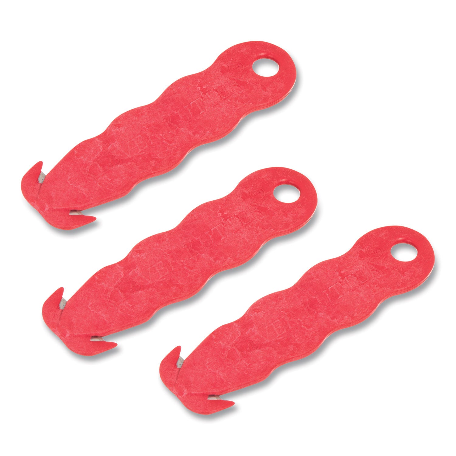 Klever Kutter Safety Cutter, 3 Razor Blades, 1" Blade, 4" Plastic Handle, Red - 