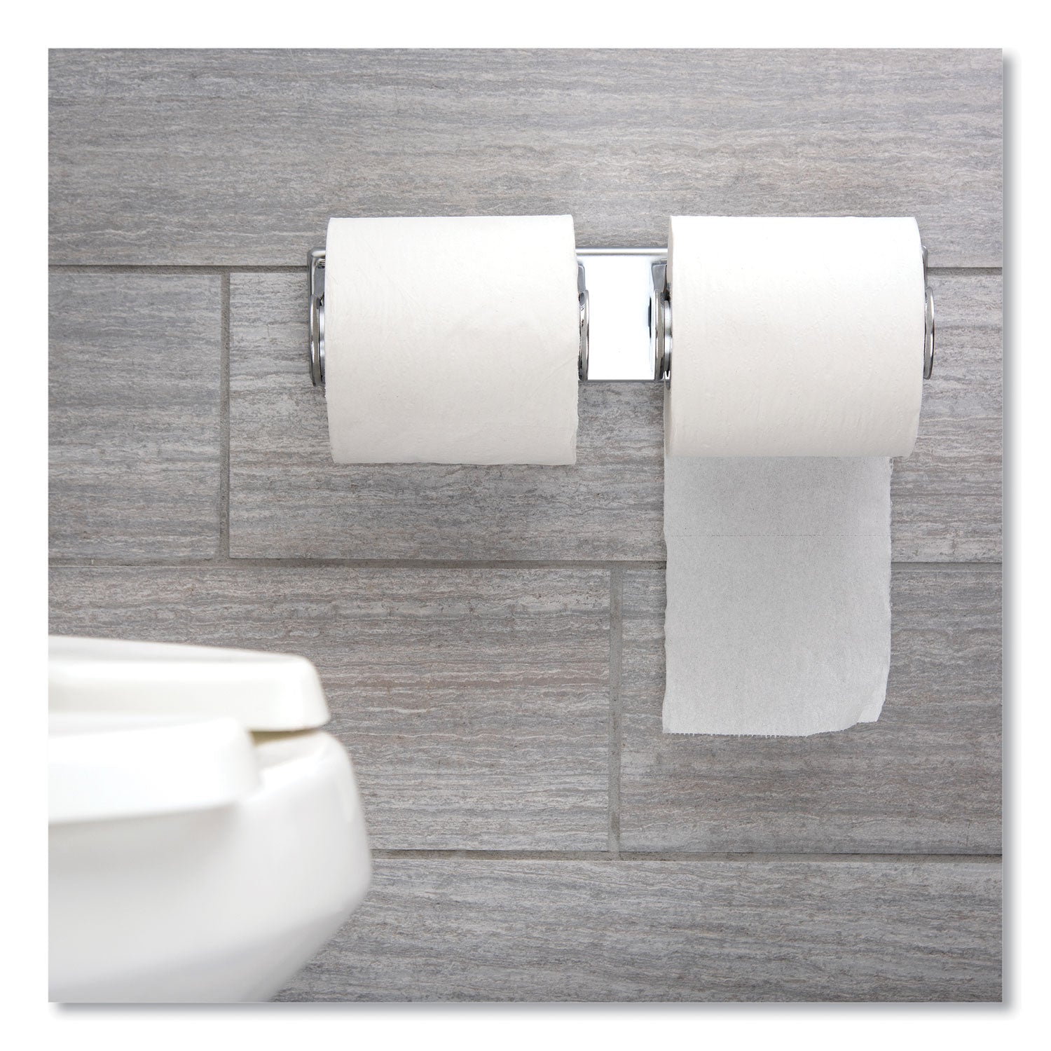 Locking Toilet Tissue Dispenser, 12.38 x 4.5 x 2.75, Chrome - 