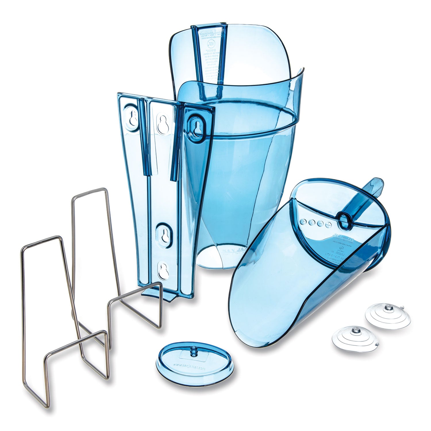 Saf-T-Scoop and Guardian System for Ice Machines, 64-86 oz, Transparent Blue
