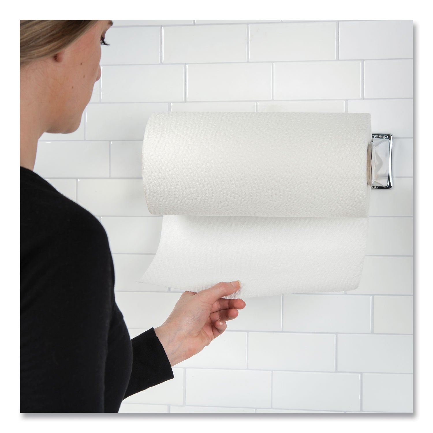 Perforated Roll Towel Dispenser for 11 inch Roll, 13.25 x 4.63 x 2.88, Chrome