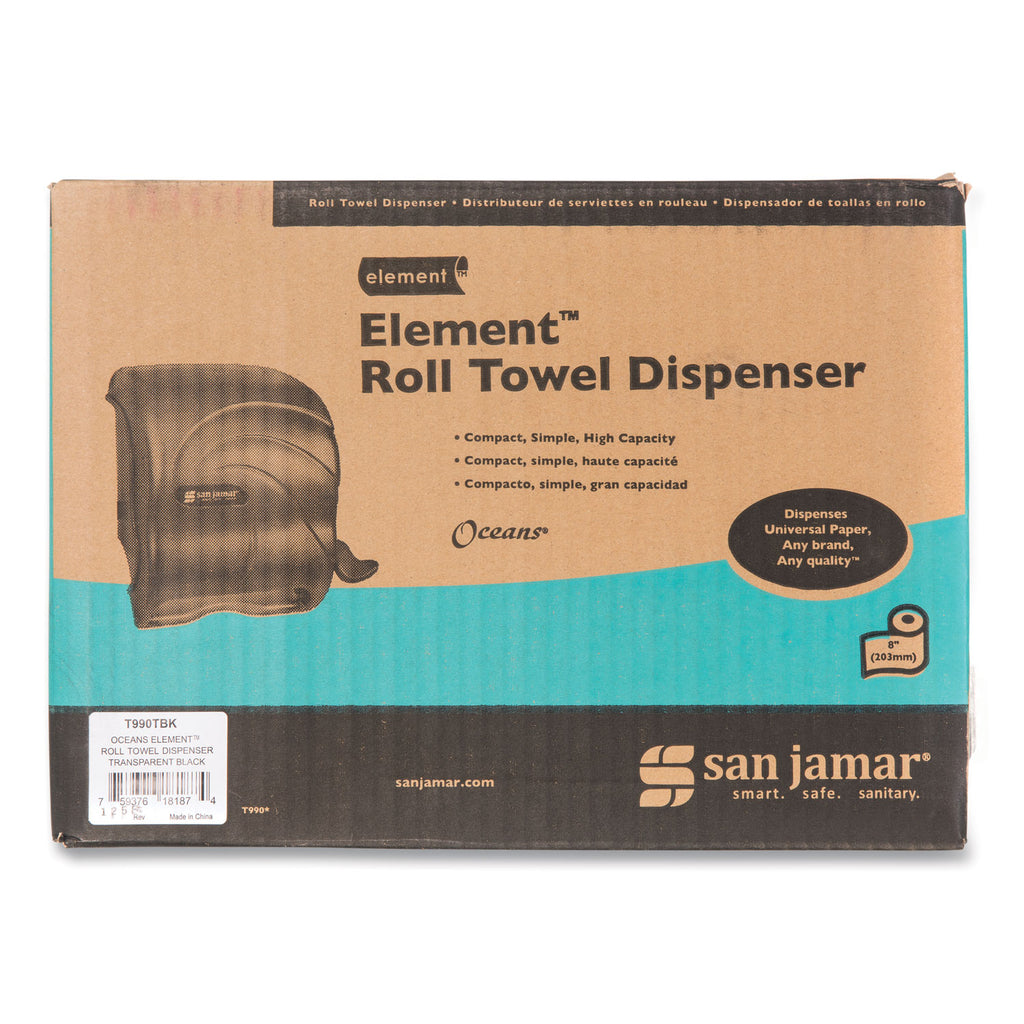 Element Lever Roll Towel Dispenser, Oceans, 12.5 x 8.5 x 12.75, Black Pearl