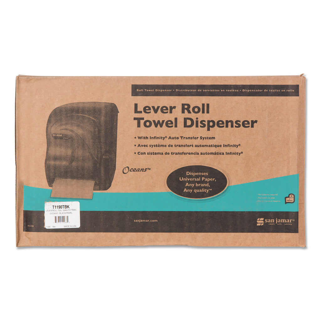 Lever Roll Towel Dispenser, Oceans, 12.94 x 9.25 x 16.5, Black Pearl - 