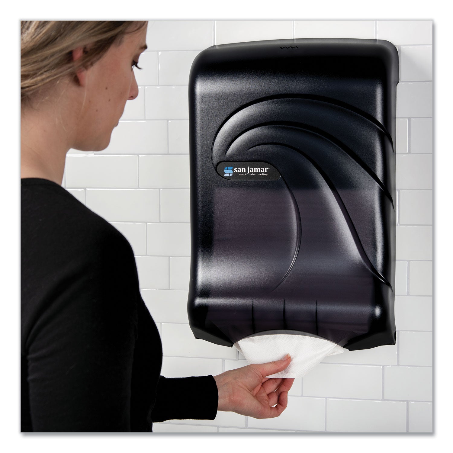 Ultrafold Multifold/C-Fold Towel Dispenser, Oceans, 11.75 x 6.25 x 18, Transparent Black Pearl - 