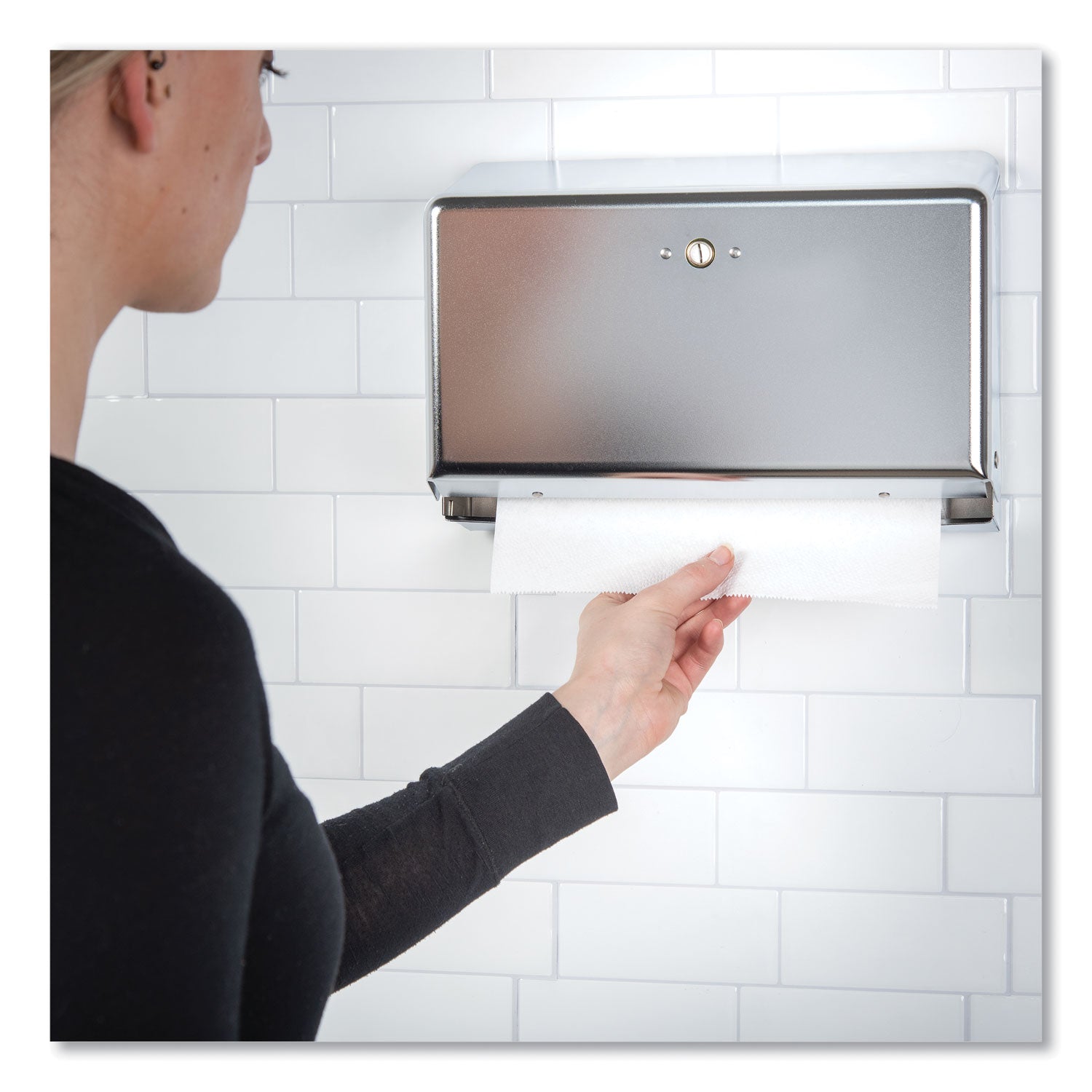 Mini C-Fold/Multifold Towel Dispenser, 11.13 x 3.88 x 7.88, Chrome - 