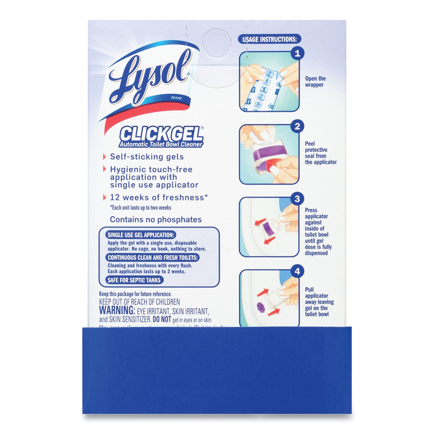 Click Gel Automatic Toilet Bowl Cleaner, Lavender Fields, 6/Box, 4 Boxes/Carton