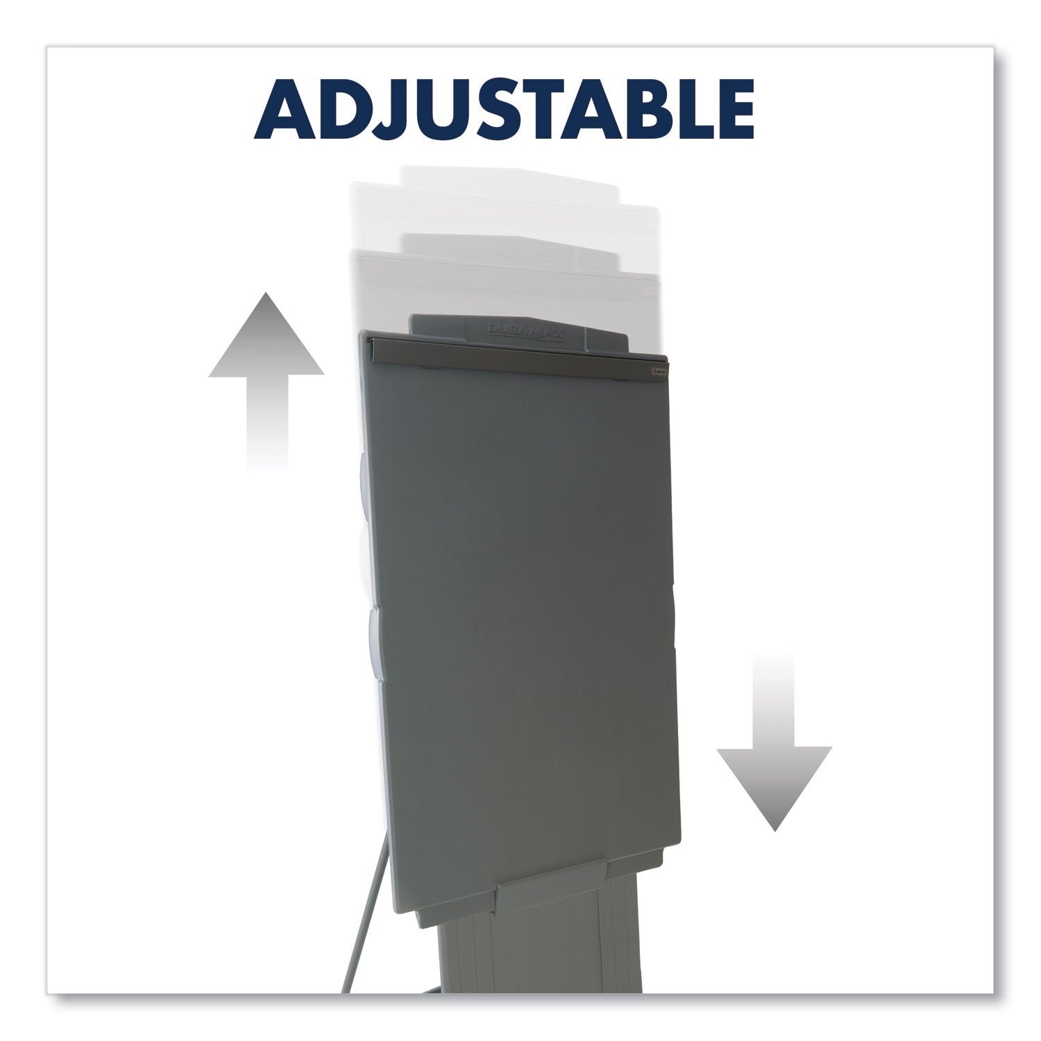 Duramax Portable Presentation Easel, Adjusts 39" to 72" High, Plastic, Gray
