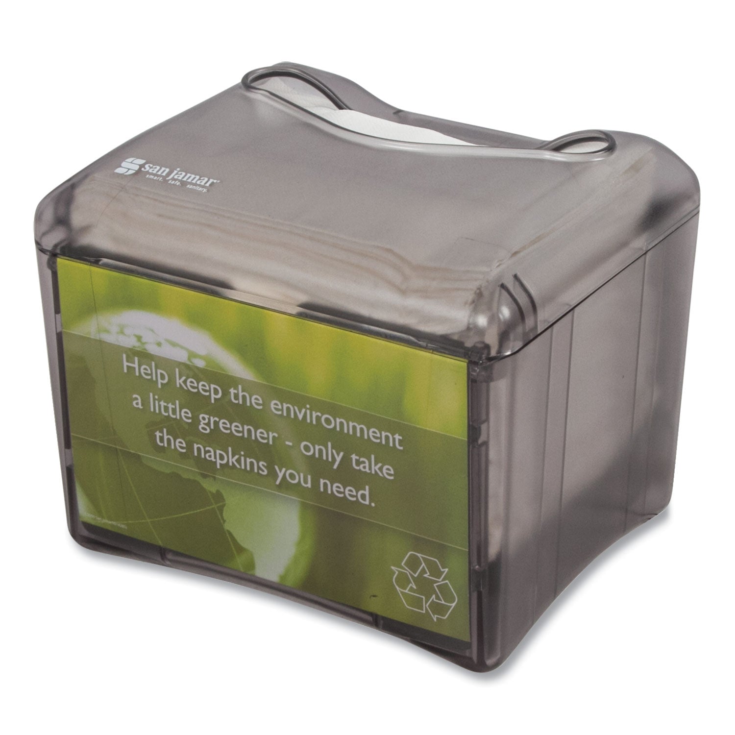 venue-napkin-dispenser-with-advertising-inset-65-x-613-x-69-capacity-200-black_sjmh4005tbk - 3