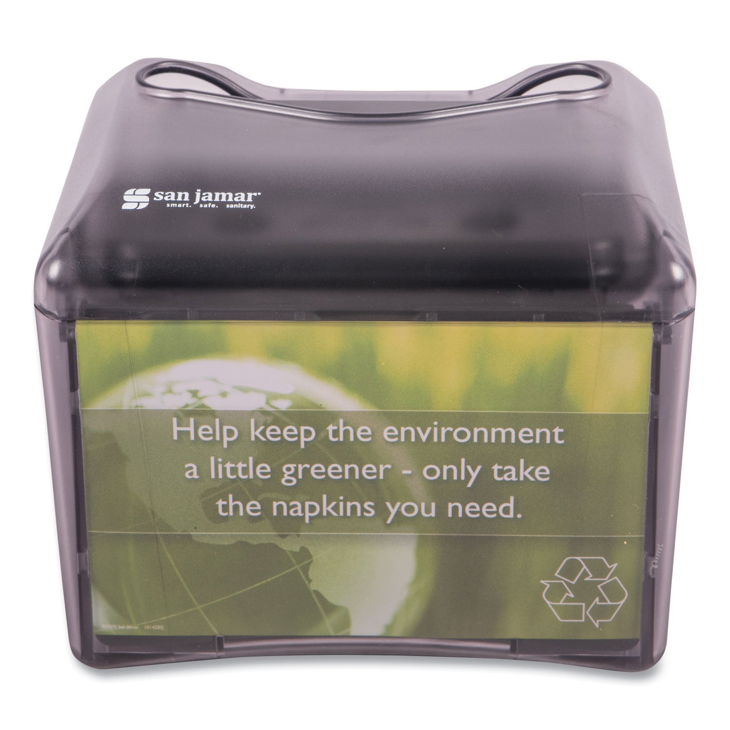 venue-napkin-dispenser-with-advertising-inset-65-x-613-x-69-capacity-200-black_sjmh4005tbk - 4