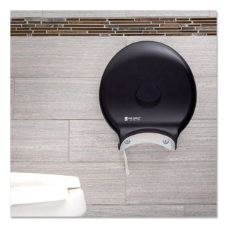 Single 12" JBT Bath Tissue Dispenser, Classic, 1 Roll, 12.9 x 5.63 x 14.88, Transparent Black Pearl