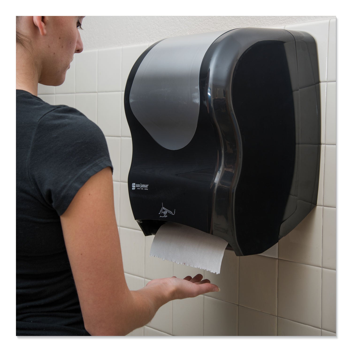 Smart System with iQ Sensor Towel Dispenser, 16.5 x 9.75 x 12, Black/Silver
