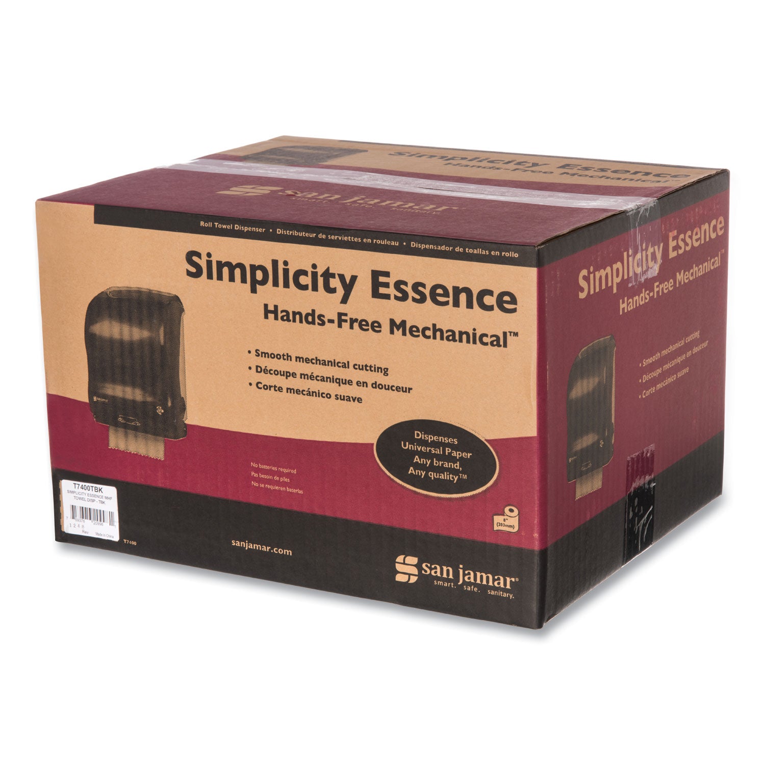Simplicity Mechanical Roll Towel Dispenser, 15.25 x 13 x 10.25, Black