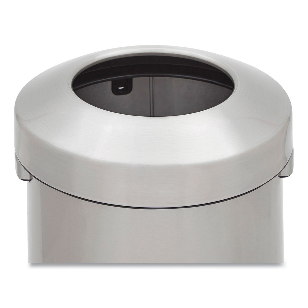 Rubbermaid Commercial Refine Waste Container - 23 gal Capacity - Round - Ergonomic Handle, Non-skid, Fingerprint Resistant, Durable - 29.6" Height x 17.7" Width - Metal - Stainless Steel - 1 Each - 2