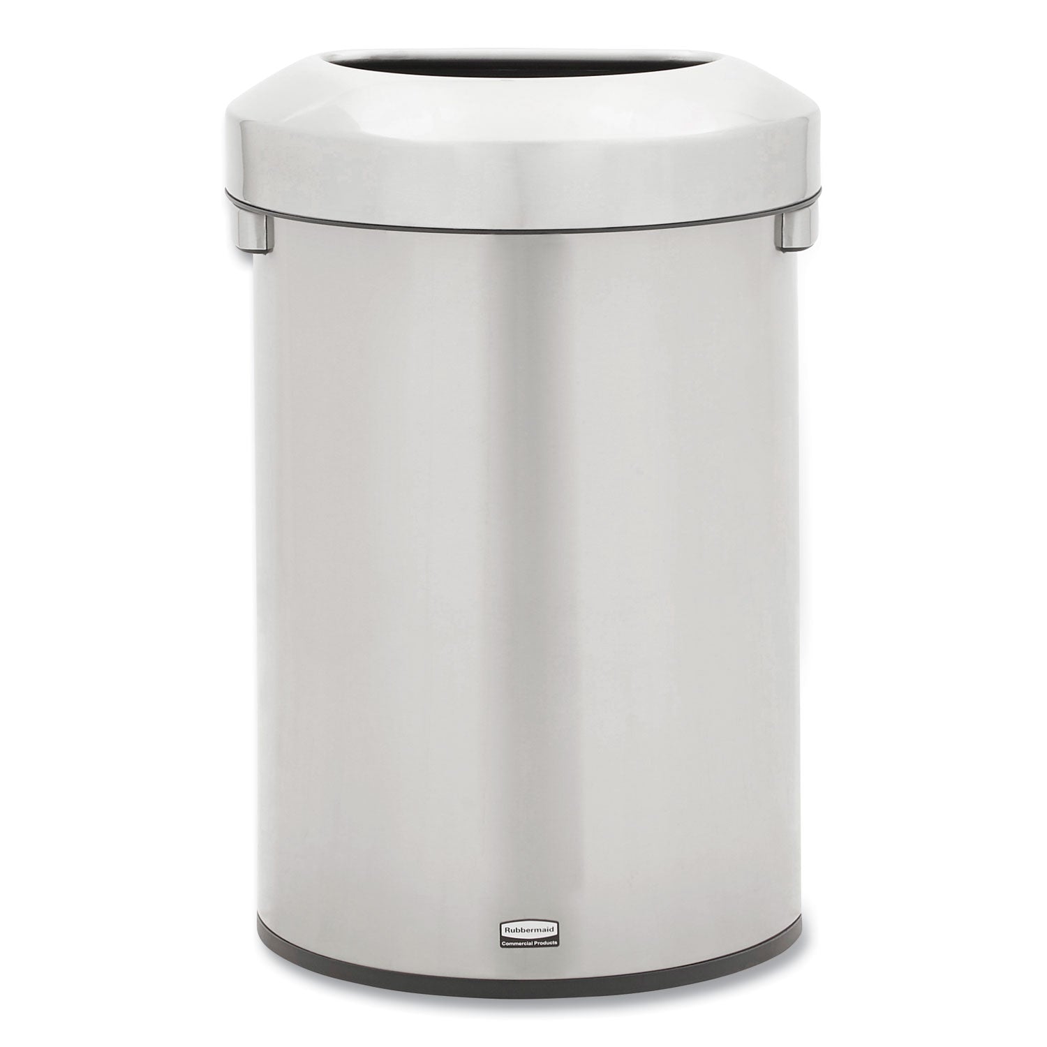 Rubbermaid Commercial Refine Half-Round Waste Container - 16 gal Capacity - Half-round - Ergonomic Handle, Non-skid, Fingerprint Resistant, Durable - 29.5" Height x 12.4" Width x 18.2" Depth - Metal - Stainless Steel - 1 Each - 1