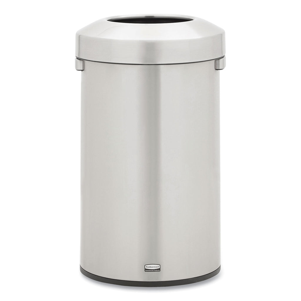 Rubbermaid Commercial Refine Waste Container - 23 gal Capacity - Round - Ergonomic Handle, Non-skid, Fingerprint Resistant, Durable - 29.6" Height x 17.7" Width - Metal - Stainless Steel - 1 Each - 1