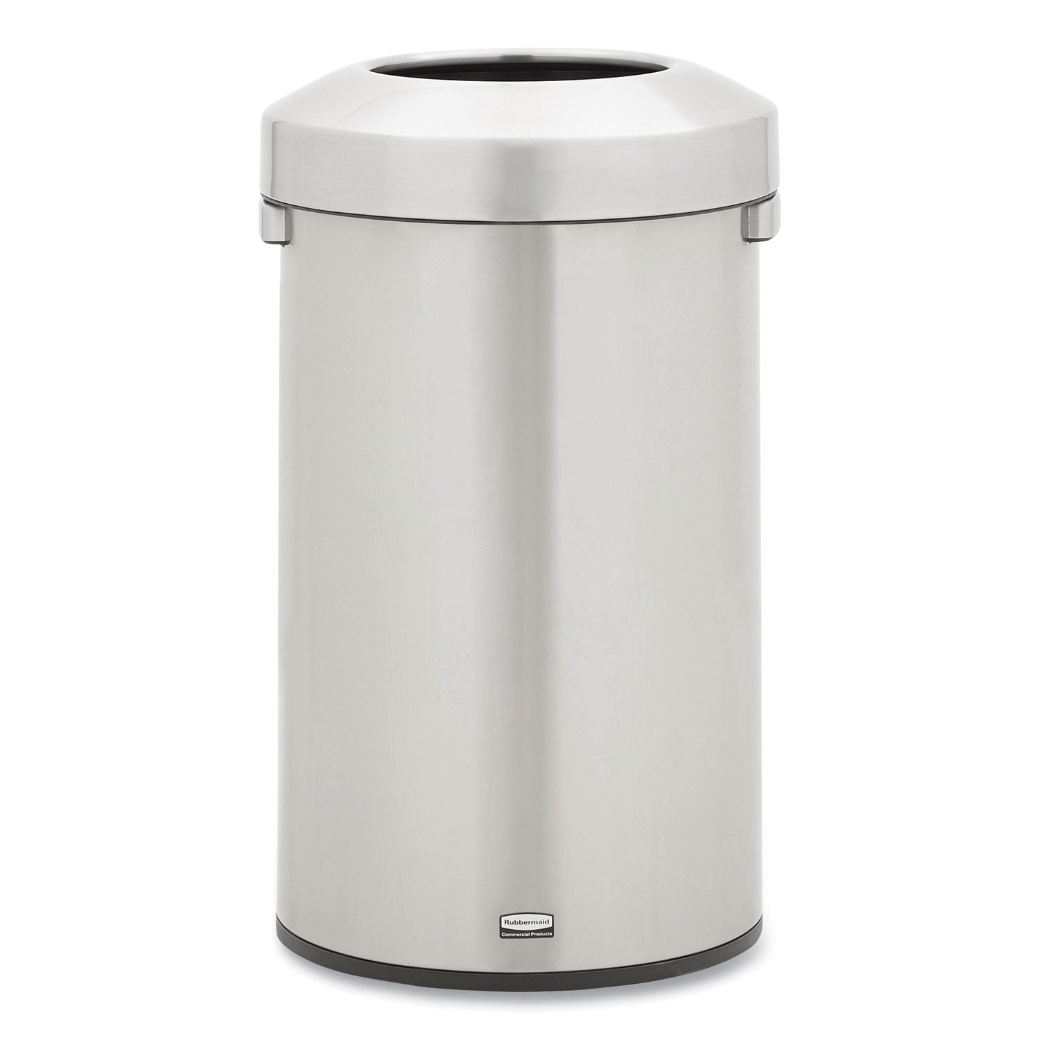 Rubbermaid Commercial Refine Waste Container - 23 gal Capacity - Round - Ergonomic Handle, Non-skid, Fingerprint Resistant, Durable - 29.6" Height x 17.7" Width - Metal - Stainless Steel - 1 Each - 1