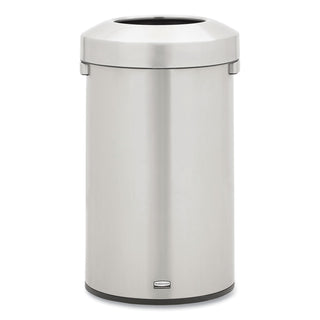 Rubbermaid Commercial Refine Waste Container - 23 gal Capacity - Round - Ergonomic Handle, Non-skid, Fingerprint Resistant, Durable - 29.6" Height x 17.7" Width - Metal - Stainless Steel - 1 Each - 1