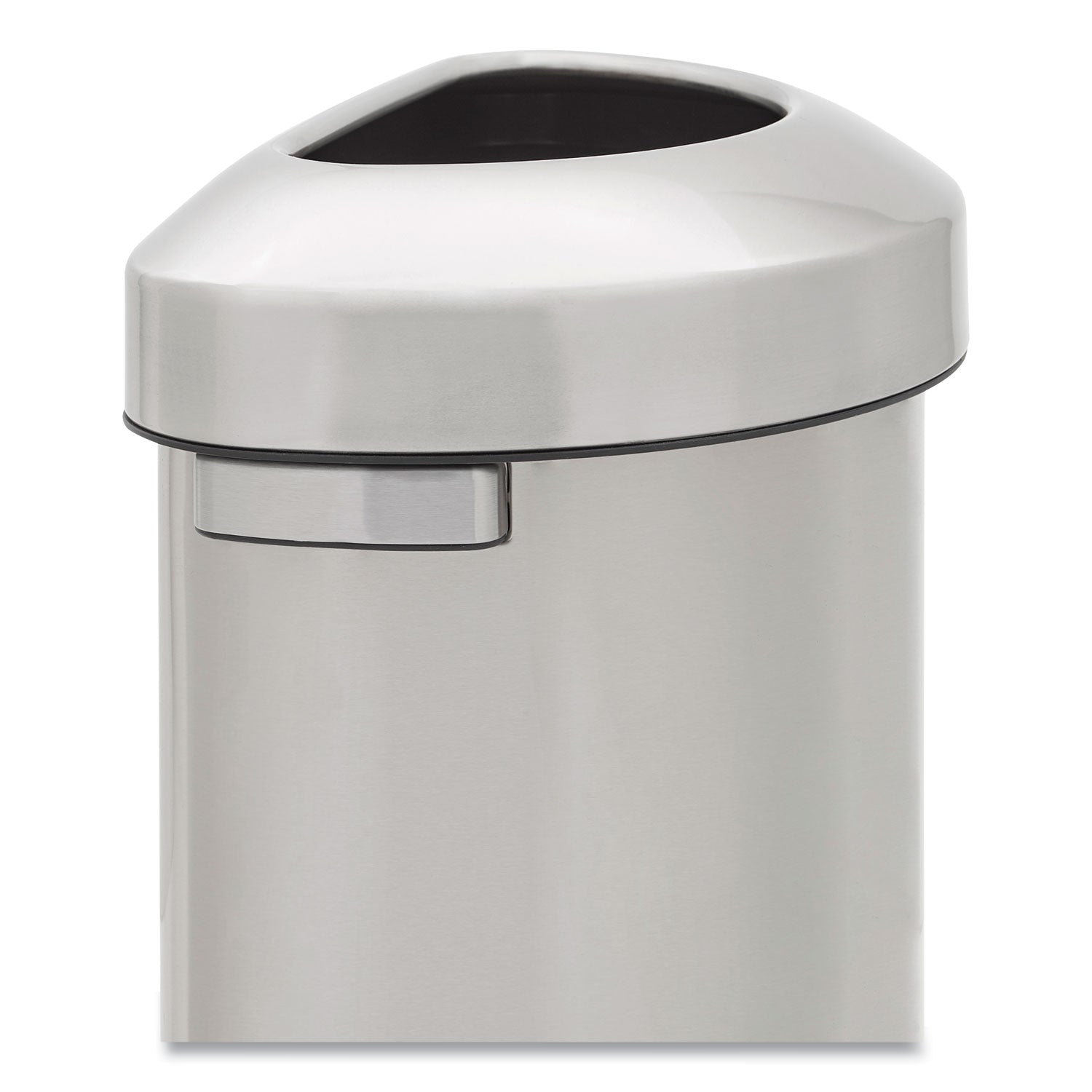 Rubbermaid Commercial Refine Half-Round Waste Container - 16 gal Capacity - Half-round - Ergonomic Handle, Non-skid, Fingerprint Resistant, Durable - 29.5" Height x 12.4" Width x 18.2" Depth - Metal - Stainless Steel - 1 Each - 2