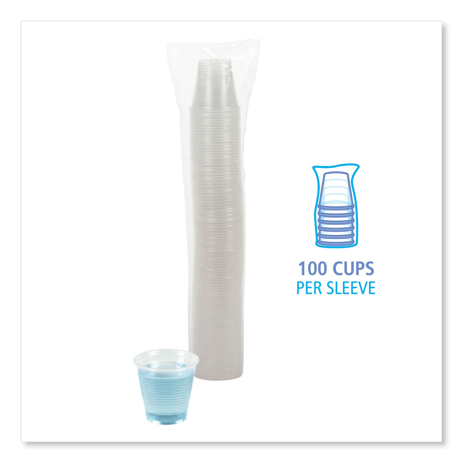 Translucent Plastic Cold Cups, 5 oz, Polypropylene, 100/Pack