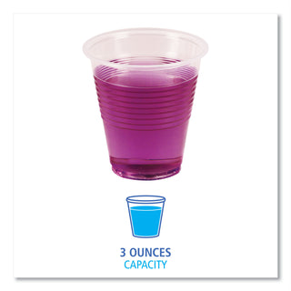 Translucent Plastic Cold Cups, 3 oz, Polypropylene, 125/Pack