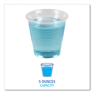 Translucent Plastic Cold Cups, 5 oz, Polypropylene, 100 Cups/Sleeve, 25 Sleeves/Carton