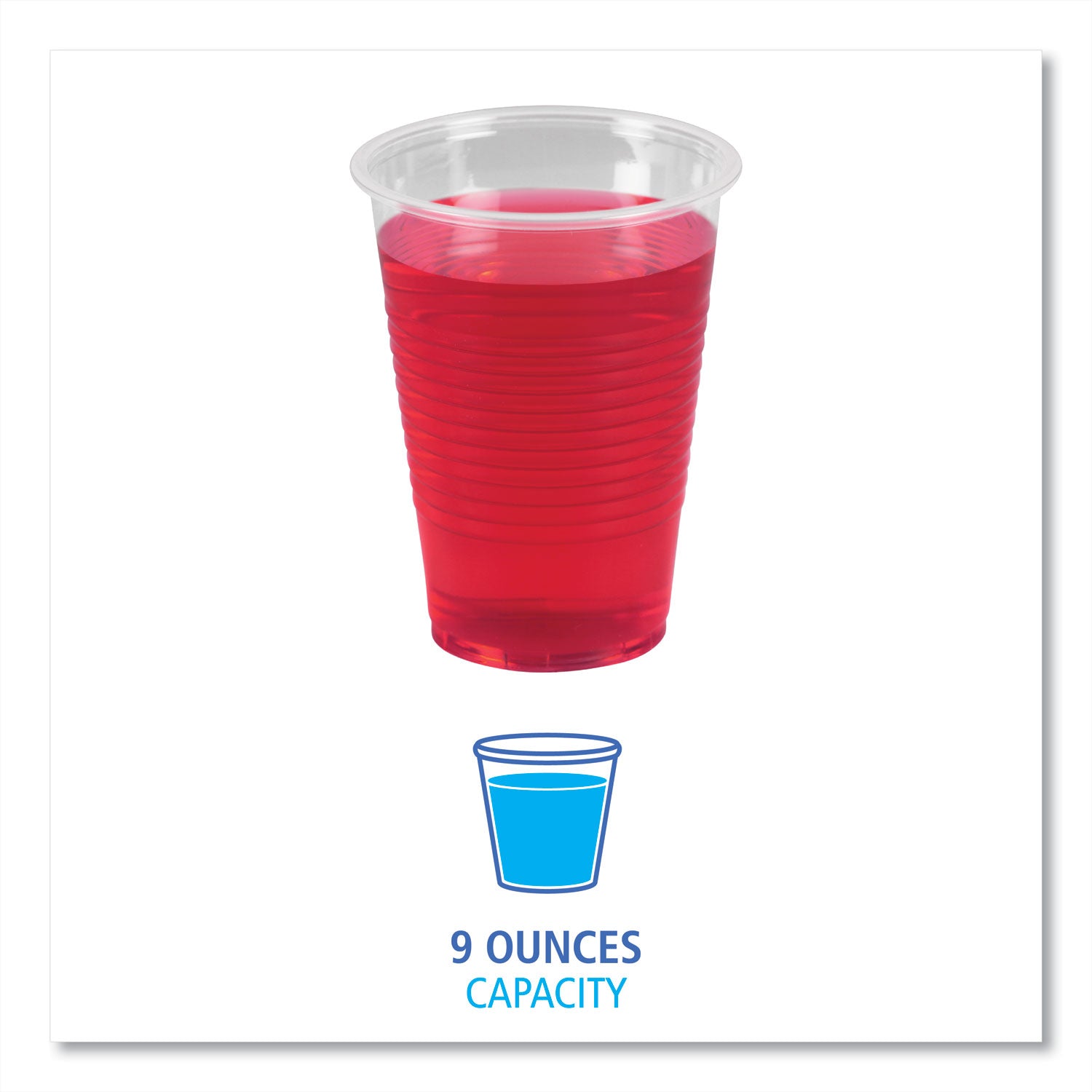 Translucent Plastic Cold Cups, 9 oz, Polypropylene, 100/Pack