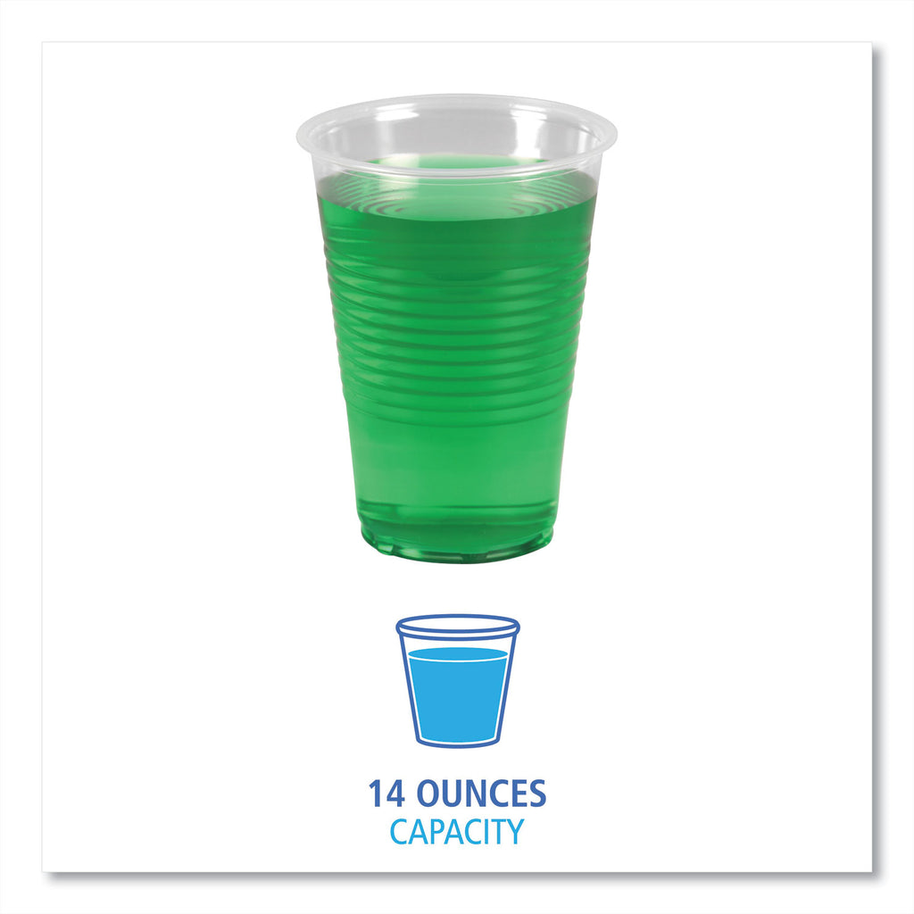 Translucent Plastic Cold Cups, 14 oz, Polypropylene, 50/Pack