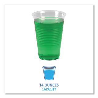 Translucent Plastic Cold Cups, 14 oz, Polypropylene, 50/Pack
